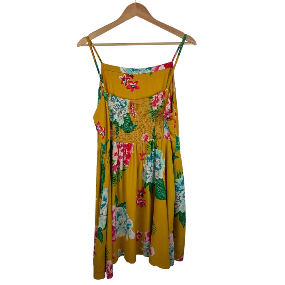 Old Navy Womens Floral Sundress Sz XXL Yellow Sleeveless Summer Tropical Beachy - Picture 6 of 12